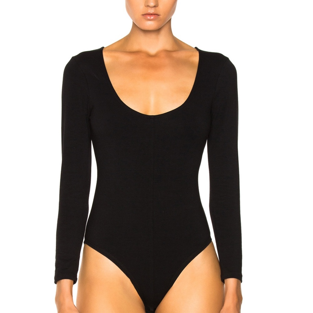 FRAME Denim Cut Out Long Sleeve Bodysuit Size S